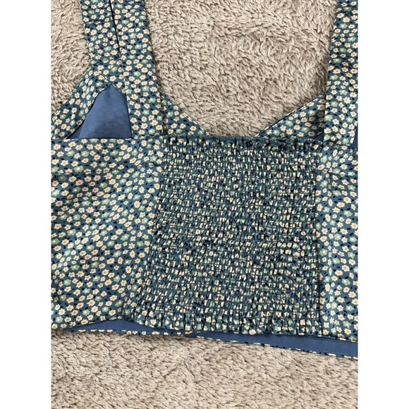 Madewell Women’s Button-Wrap Crop Tank in Bitsy Floral Size 4 - Picture 10 of 15